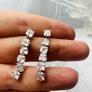 Dangling 925 Silver Crystal Earrings